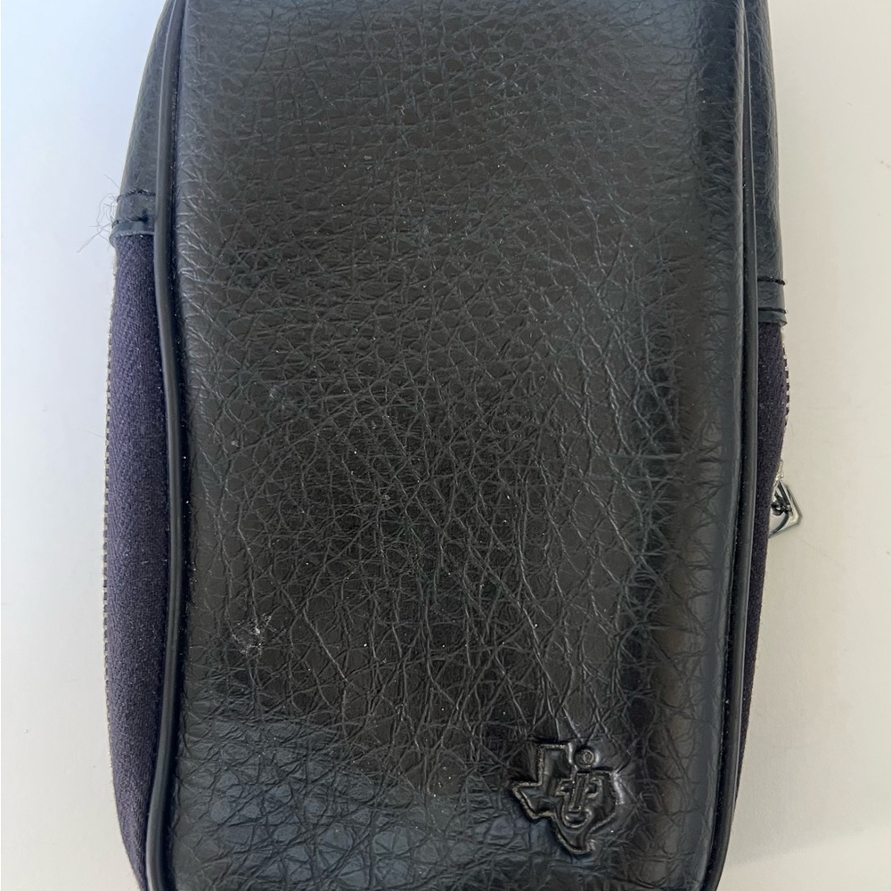 Vintage Texas Instruments Black Leather Padded Zip Travel Calculator Case Pouch